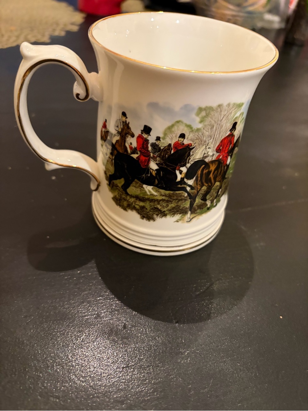 Elizabethan Staffordshire Hunting Scene china mug